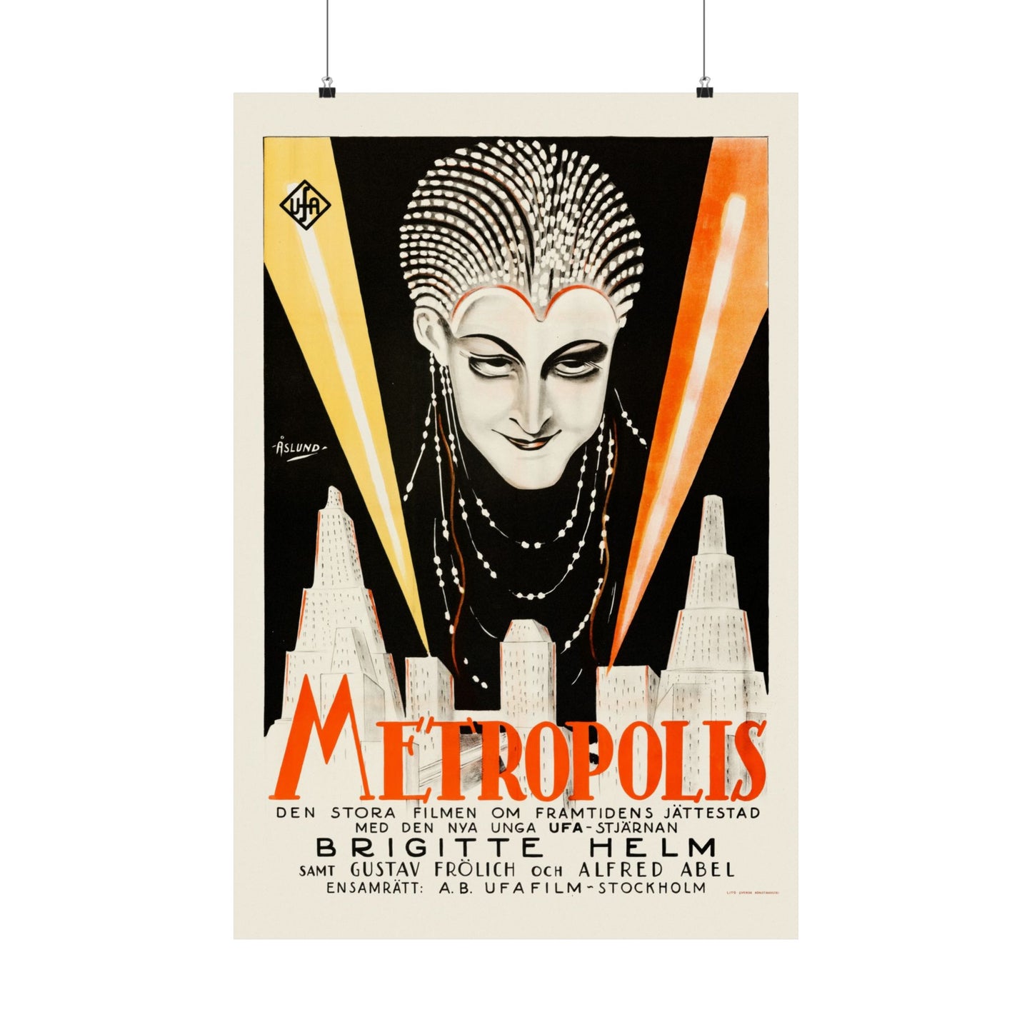 Metropolis 1927 Movie. Swedish Poster. Very Rare!