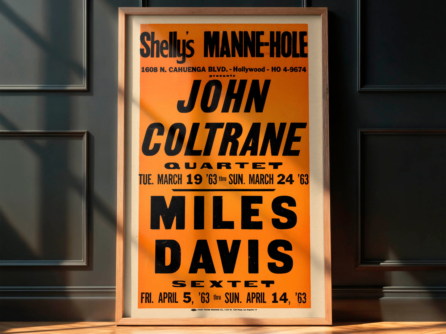 John Coltrane and Miles Davis 1963 Concert Poster, Rare!