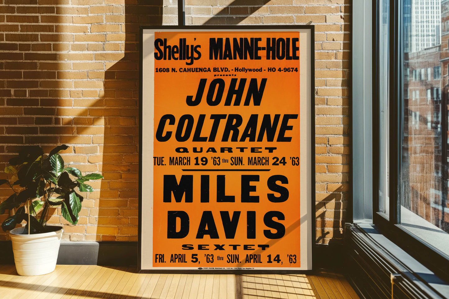 John Coltrane and Miles Davis 1963 Concert Poster, Rare!