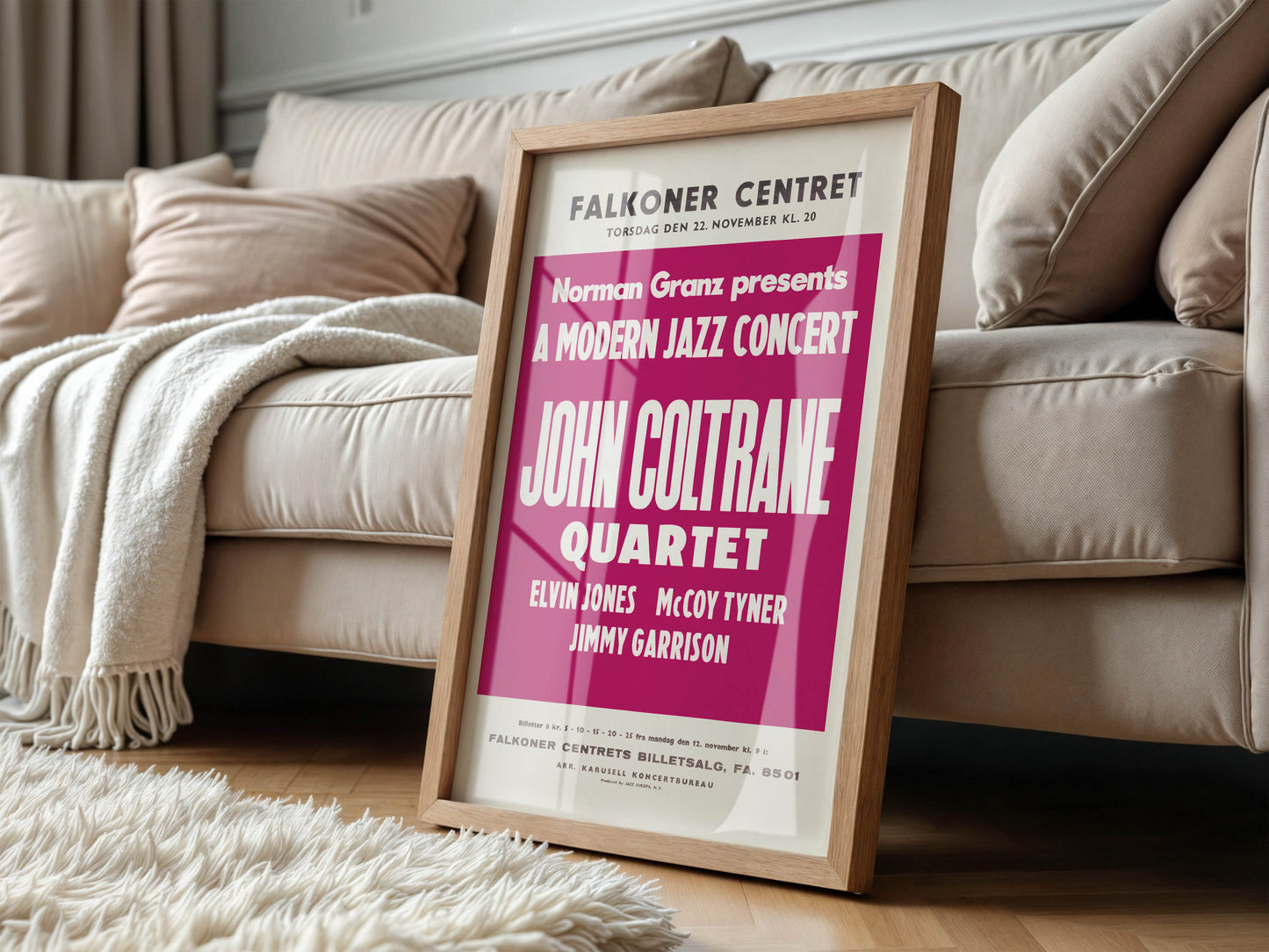 John Coltrane 1962 Copenhagen, Denmark Concert Poster. Rare!