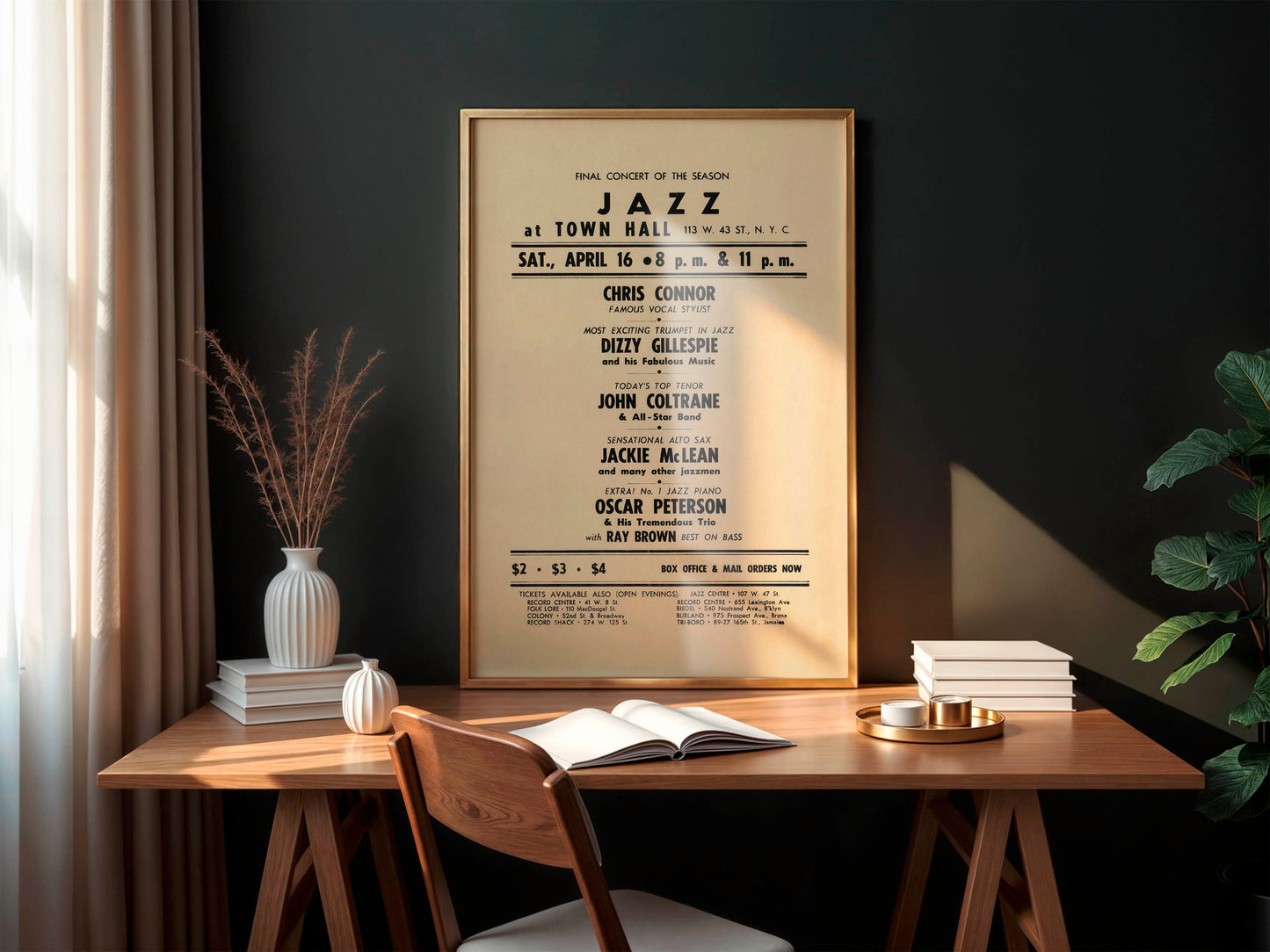 Dizzy Gillespie and John Coltrane 1960 Concert Poster. Very Rare!