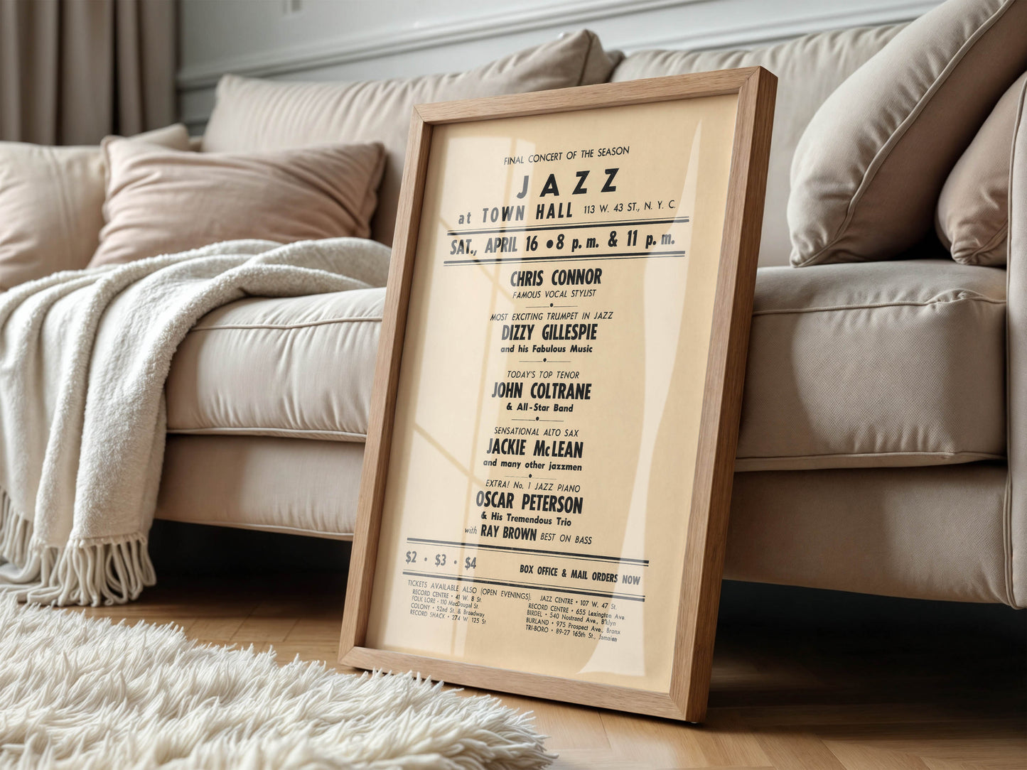 Dizzy Gillespie and John Coltrane 1960 Concert Poster. Very Rare!