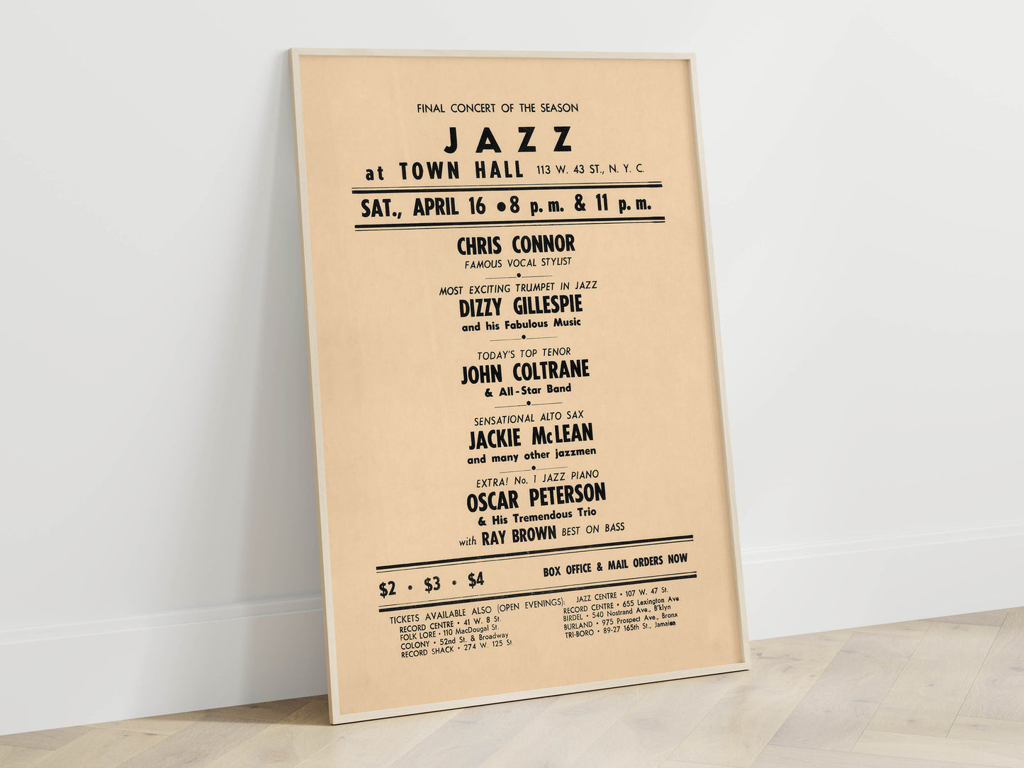 Dizzy Gillespie and John Coltrane 1960 Concert Poster. Very Rare!