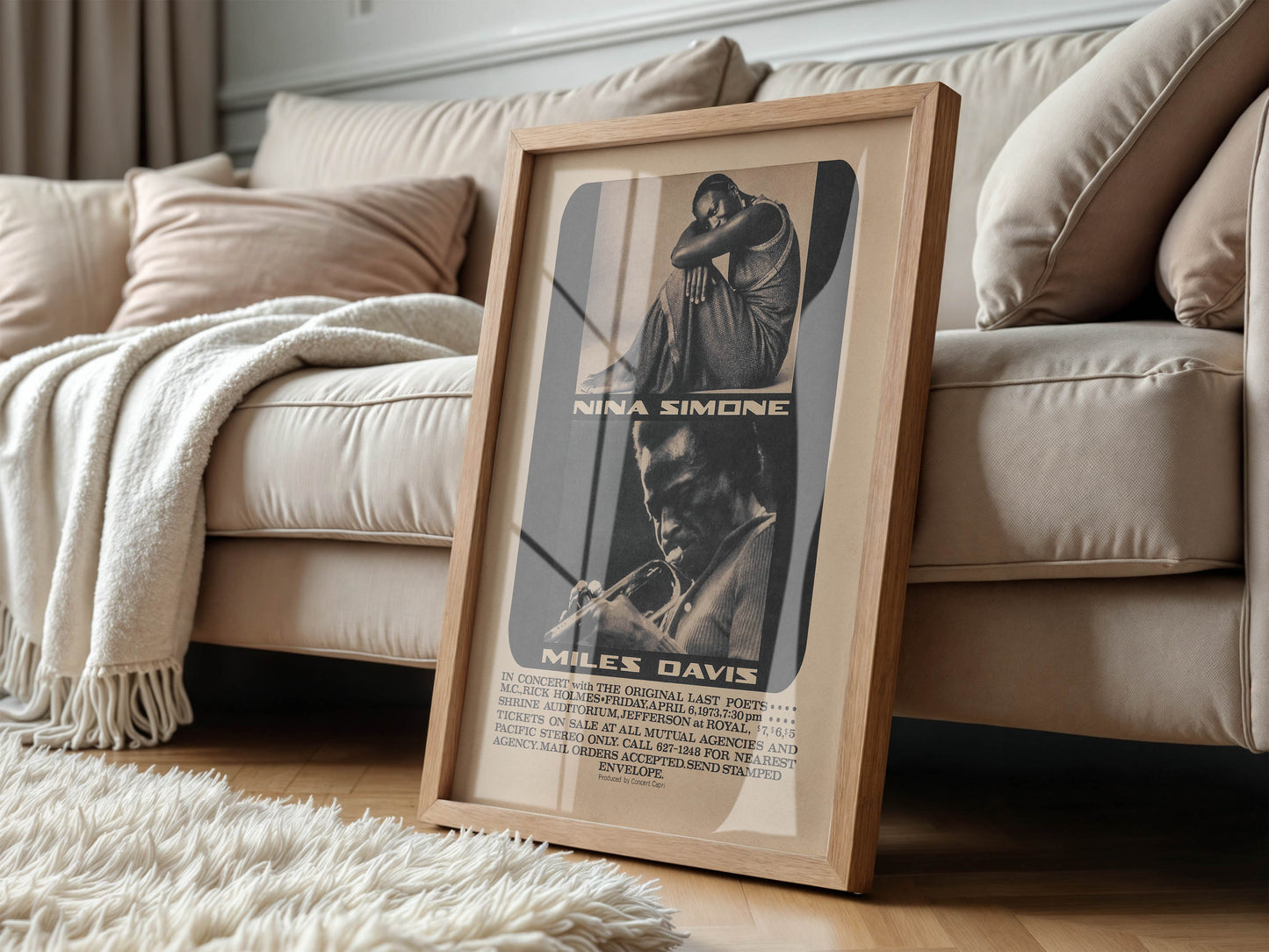 Nina Simone & Miles Davis 1973 Concert Poster