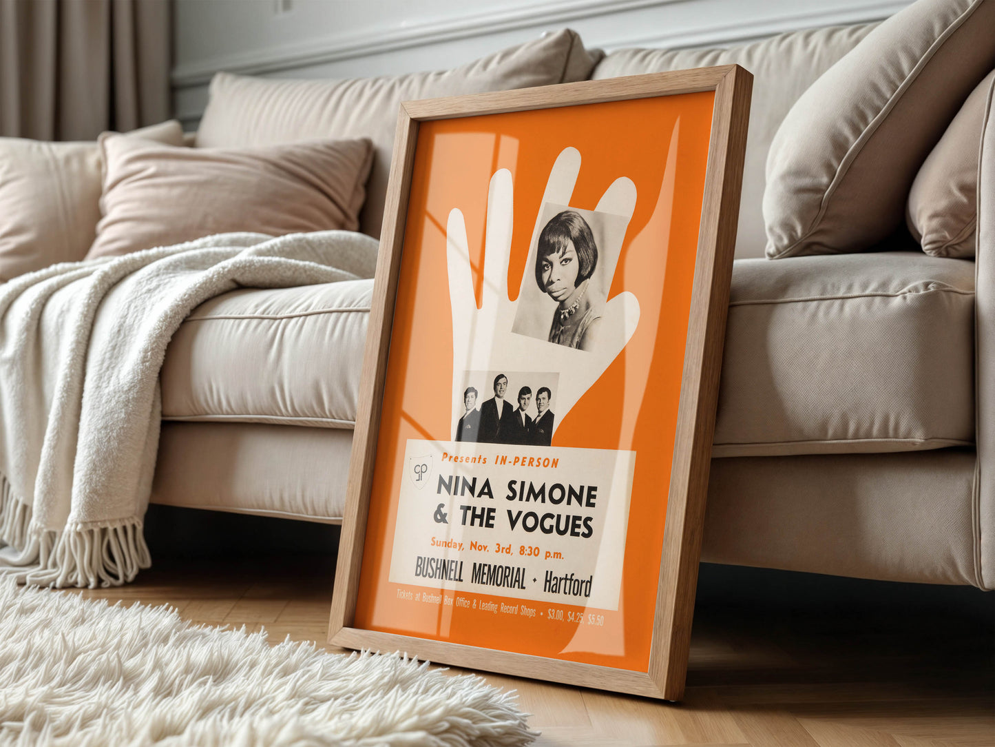 Nina Simone & The Vogues 1968 Concert Poster