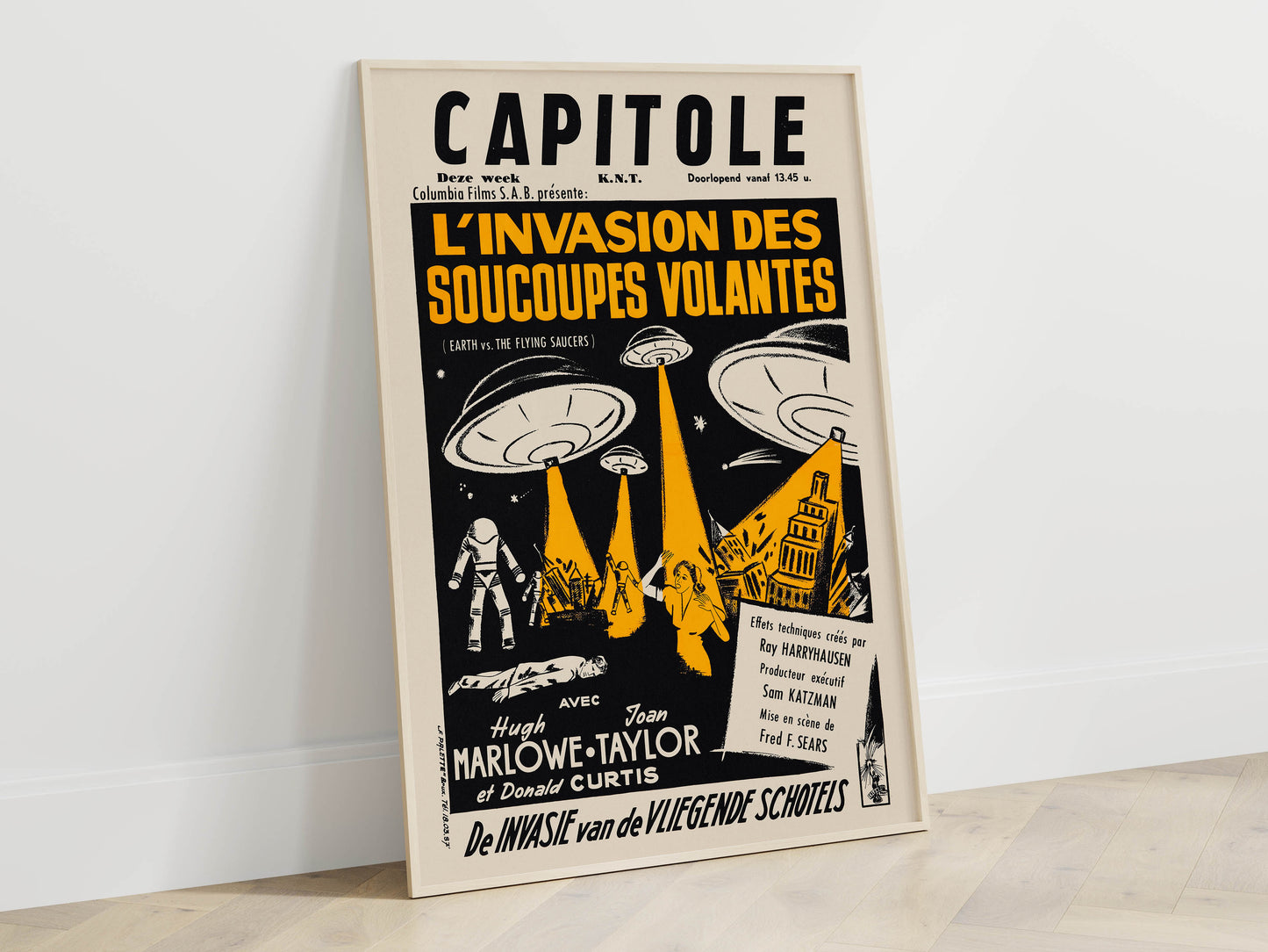 Earth vs. the Flying Saucers 1956 Movie. Belgian Poster. Very Rare!