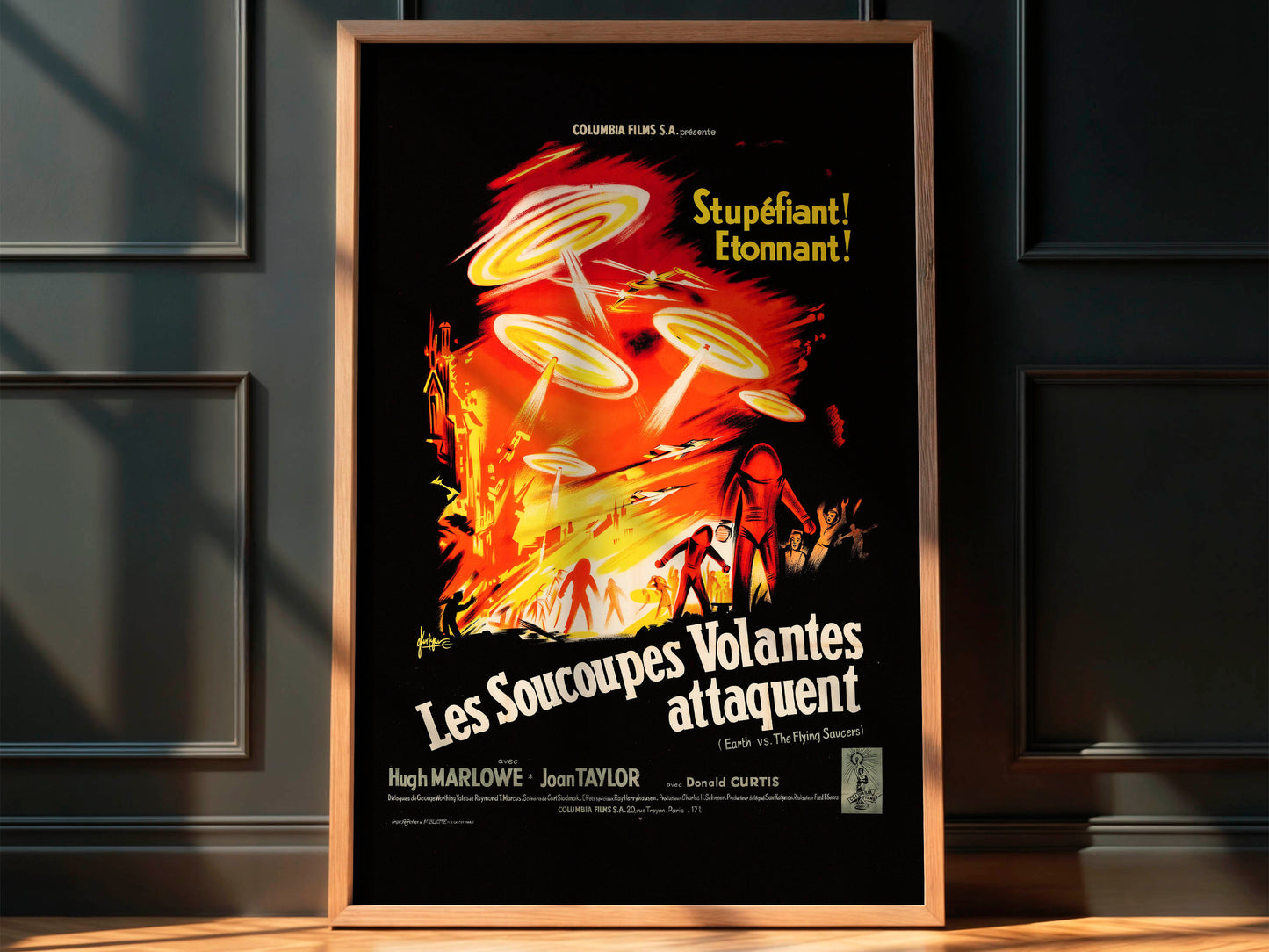 Earth vs. the Flying Saucers 1956 Movie. French Poster. Very Rare!