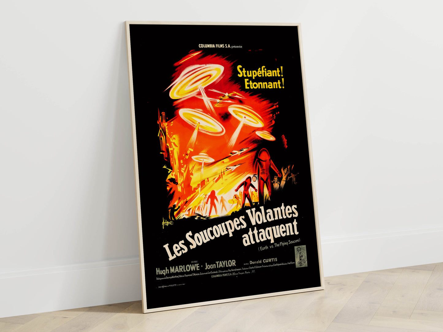 Earth vs. the Flying Saucers 1956 Movie. French Poster. Very Rare!