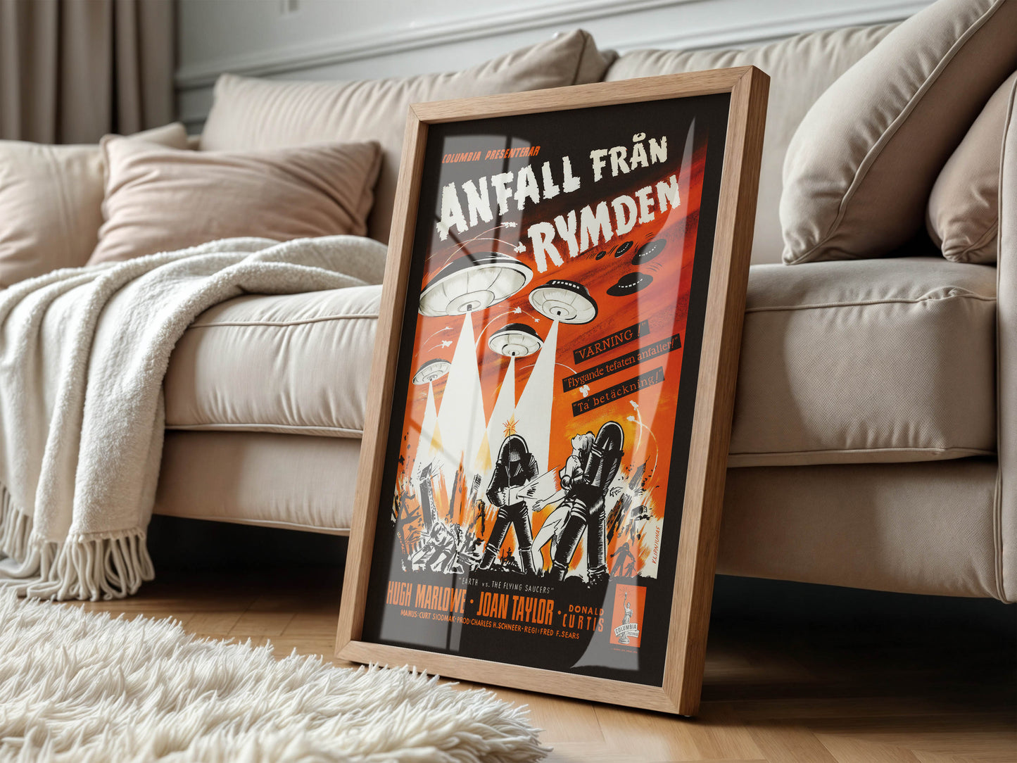 Earth vs. the Flying Saucers 1956 Movie. Swedish Poster. Very Rare!