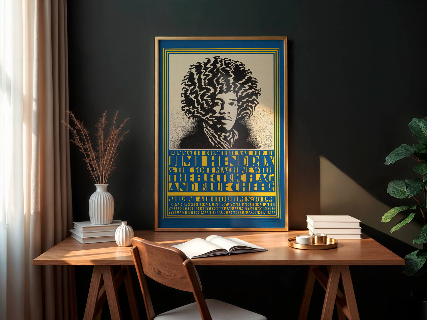 Jimi Hendrix Shrine Auditorium 1968 Concert Poster, Iconic!
