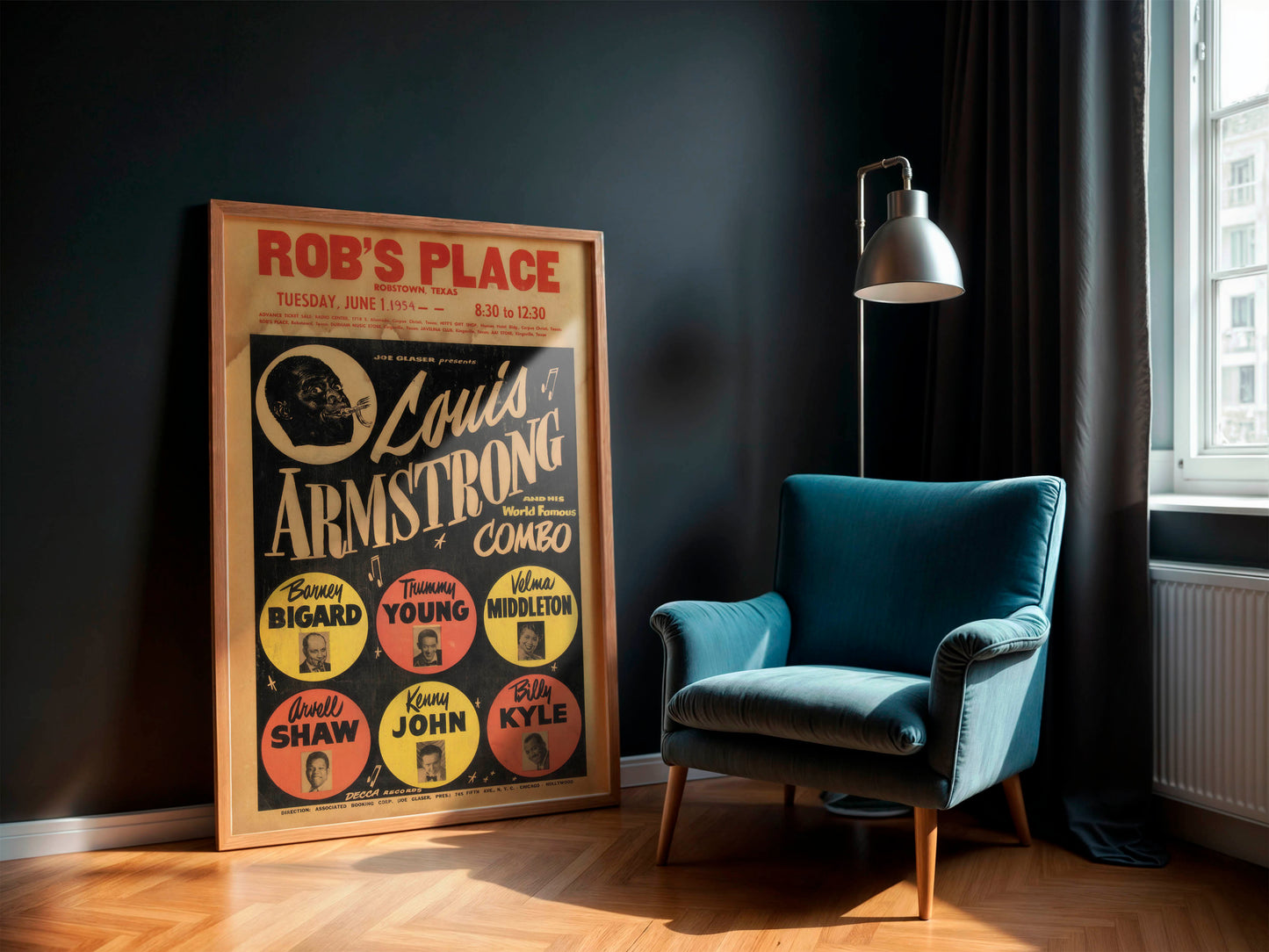 Louis Armstrong 1954 Concert Poster. Very Rare!