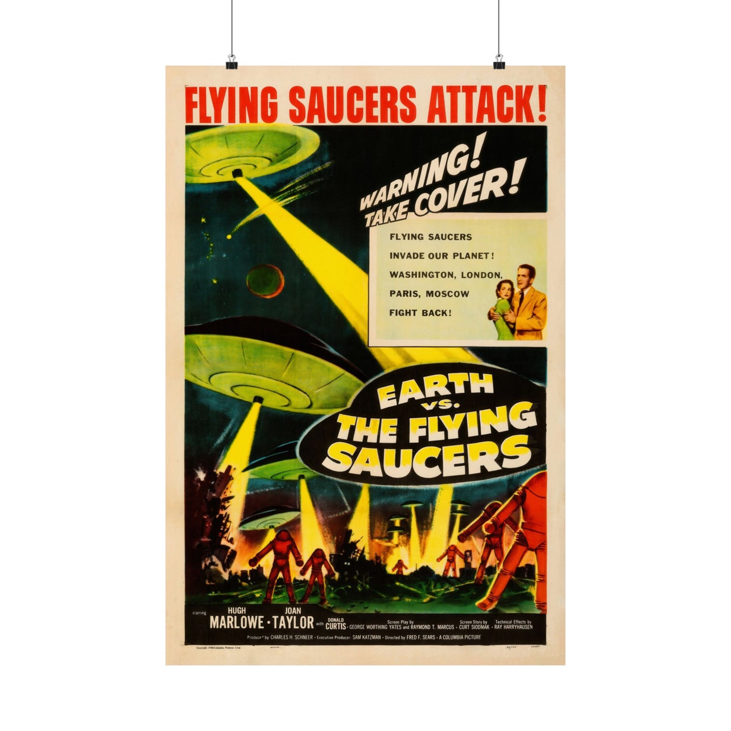 Earth vs. the Flying Saucers 1956 Movie Poster. Classic!