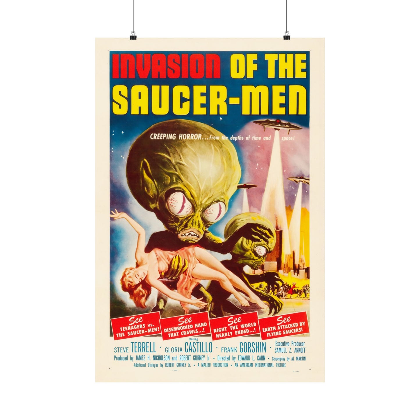 Invasion of the Saucer-Men 1957 Movie Poster. Iconic!