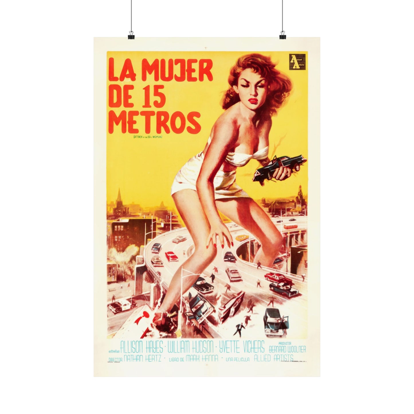 Attack of the 50 Foot Woman 1958 Movie. Argentinean Poster. Very Rare!