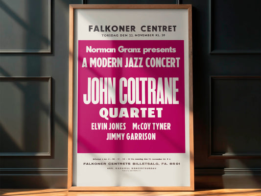 John Coltrane 1962 Copenhagen, Denmark Concert Poster. Rare!