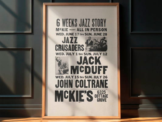 John Coltrane 1964 Chicago Concert Poster