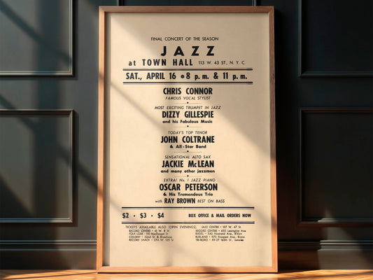 Dizzy Gillespie and John Coltrane 1960 Concert Poster. Very Rare!