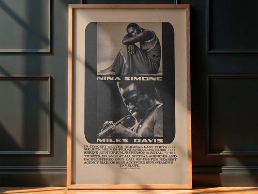 Nina Simone & Miles Davis 1973 Concert Poster