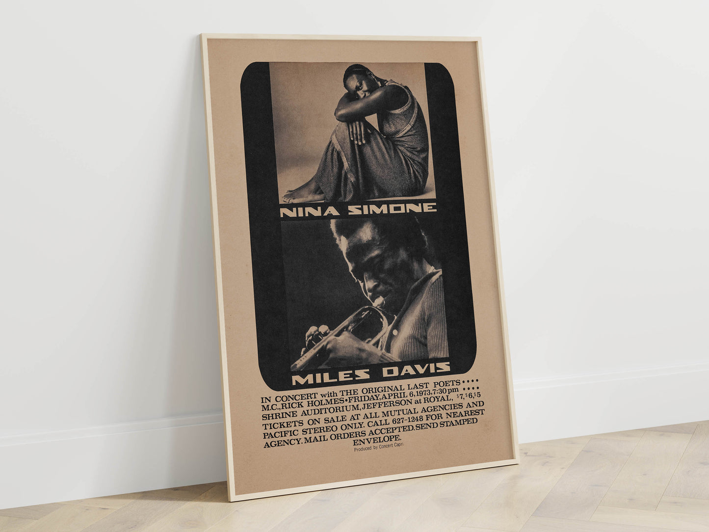 Nina Simone & Miles Davis 1973 Concert Poster