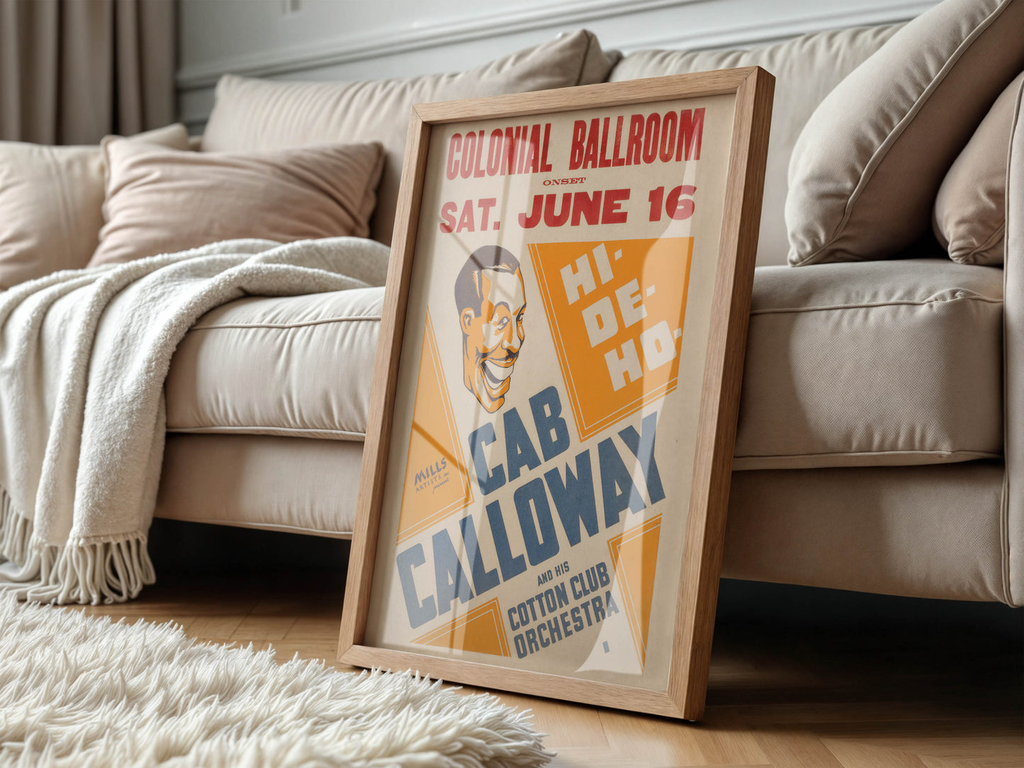 Cab Calloway & Cotton Club Orchestra 1934 Massachusetts Concert Poster. Very Rare!