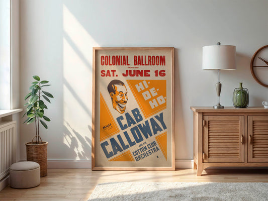 Cab Calloway & Cotton Club Orchestra 1934 Massachusetts Concert Poster. Very Rare!