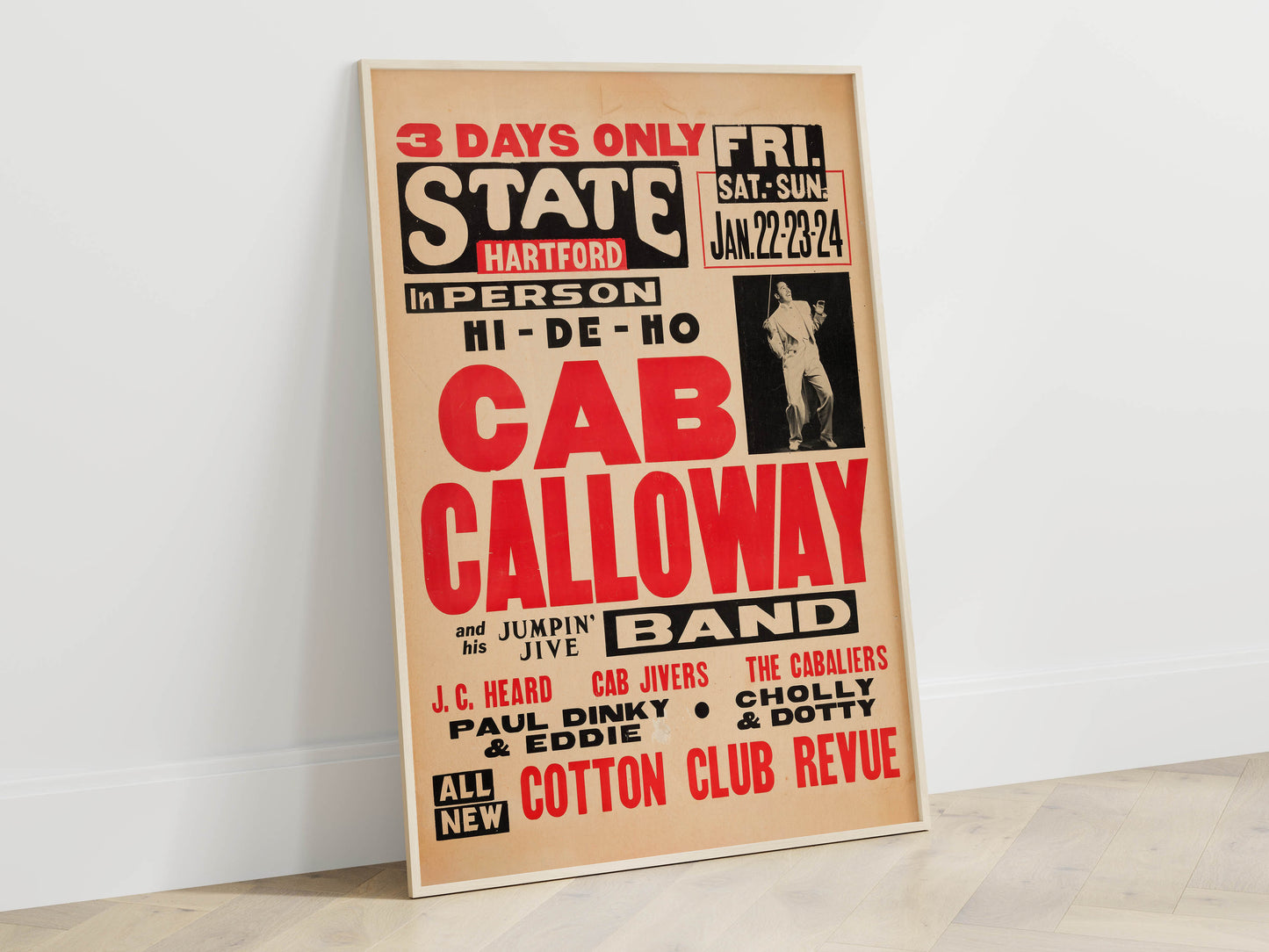 Cab Calloway 1943 Concert Poster. Cotton Club Revue. Very Rare!