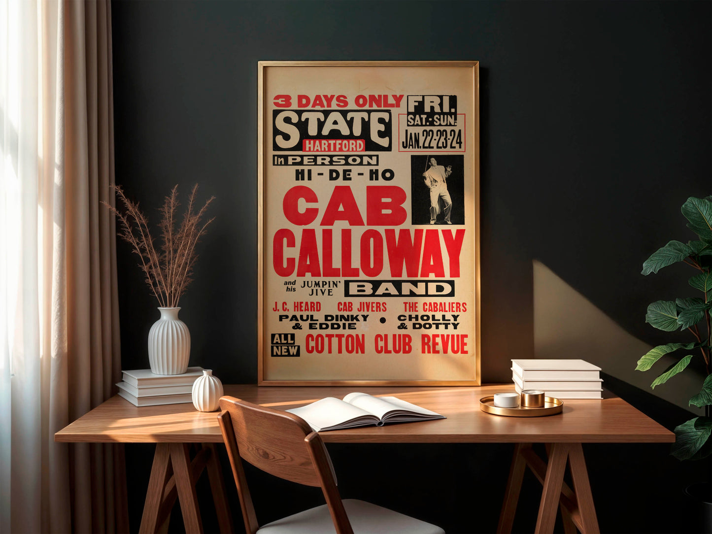 Cab Calloway 1943 Concert Poster. Cotton Club Revue. Very Rare!