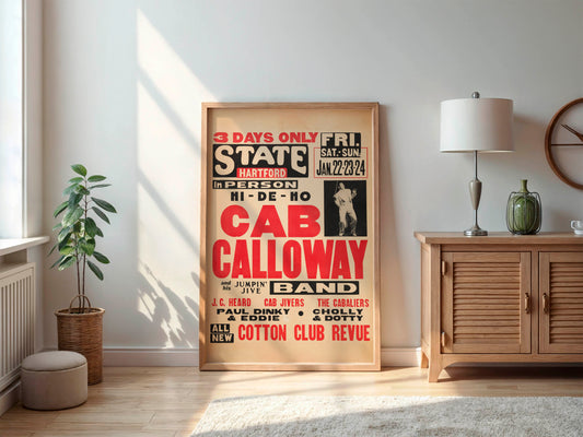Cab Calloway 1943 Concert Poster. Cotton Club Revue. Very Rare!
