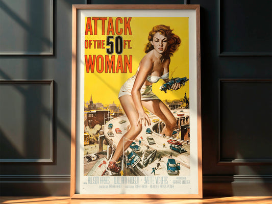 Attack of the 50 Foot Woman 1958 Movie Poster. Iconic!