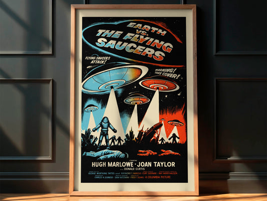 Earth vs. the Flying Saucers 1956 Movie Poster. Classic!