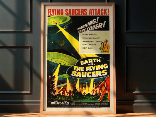 Earth vs. the Flying Saucers 1956 Movie Poster. Classic!