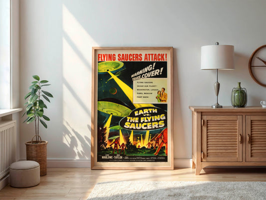Earth vs. the Flying Saucers 1956 Movie Poster. Classic!