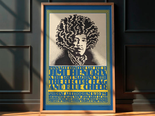 Jimi Hendrix Shrine Auditorium 1968 Concert Poster, Iconic!