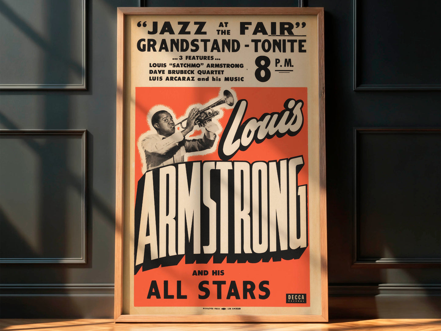 Louis Armstrong & His All-Stars 1950's "Tonite" Fair Poster. Very Rare!
