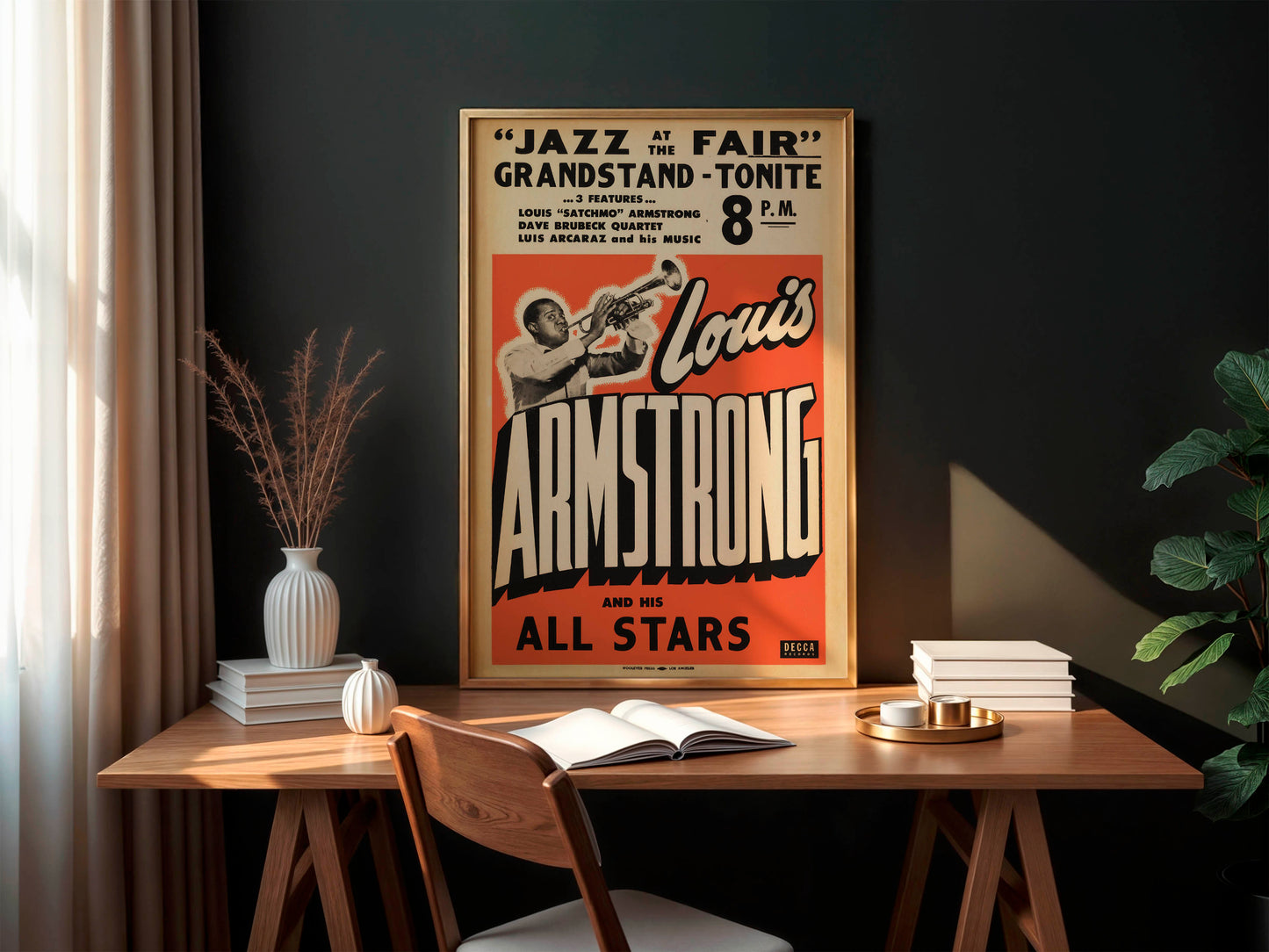 Louis Armstrong & His All-Stars 1950's "Tonite" Fair Poster. Very Rare!