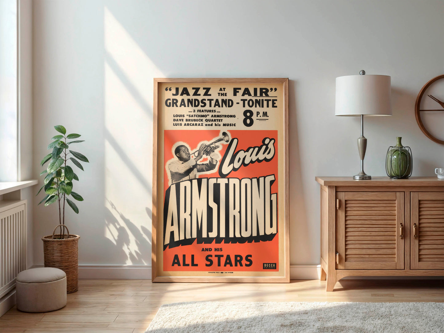 Louis Armstrong & His All-Stars 1950's "Tonite" Fair Poster. Very Rare!