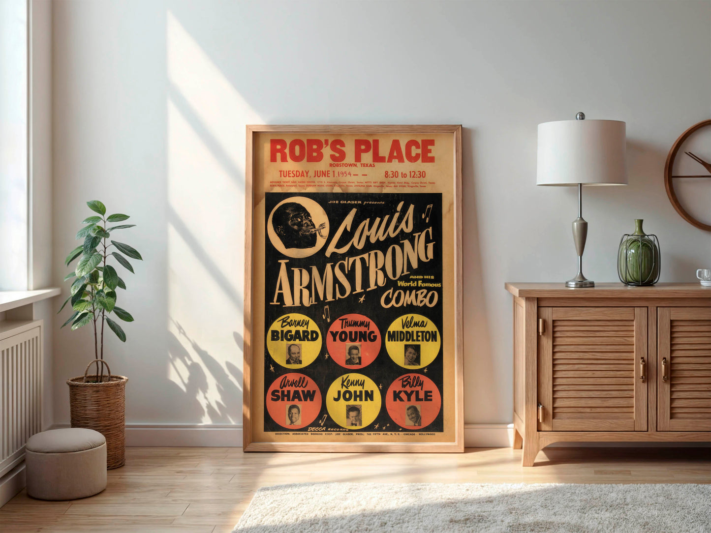 Louis Armstrong 1954 Concert Poster. Very Rare!